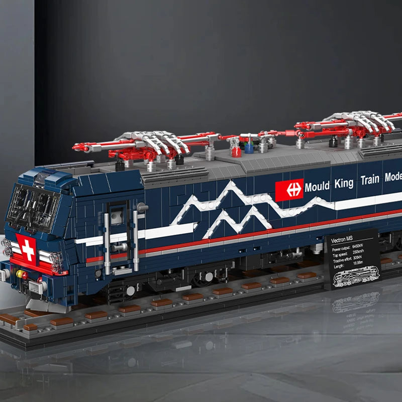 Mould King 12045 Tren técnico de juguete, tren motorizado Vectron MS, bloque de construcción, locomotora RC