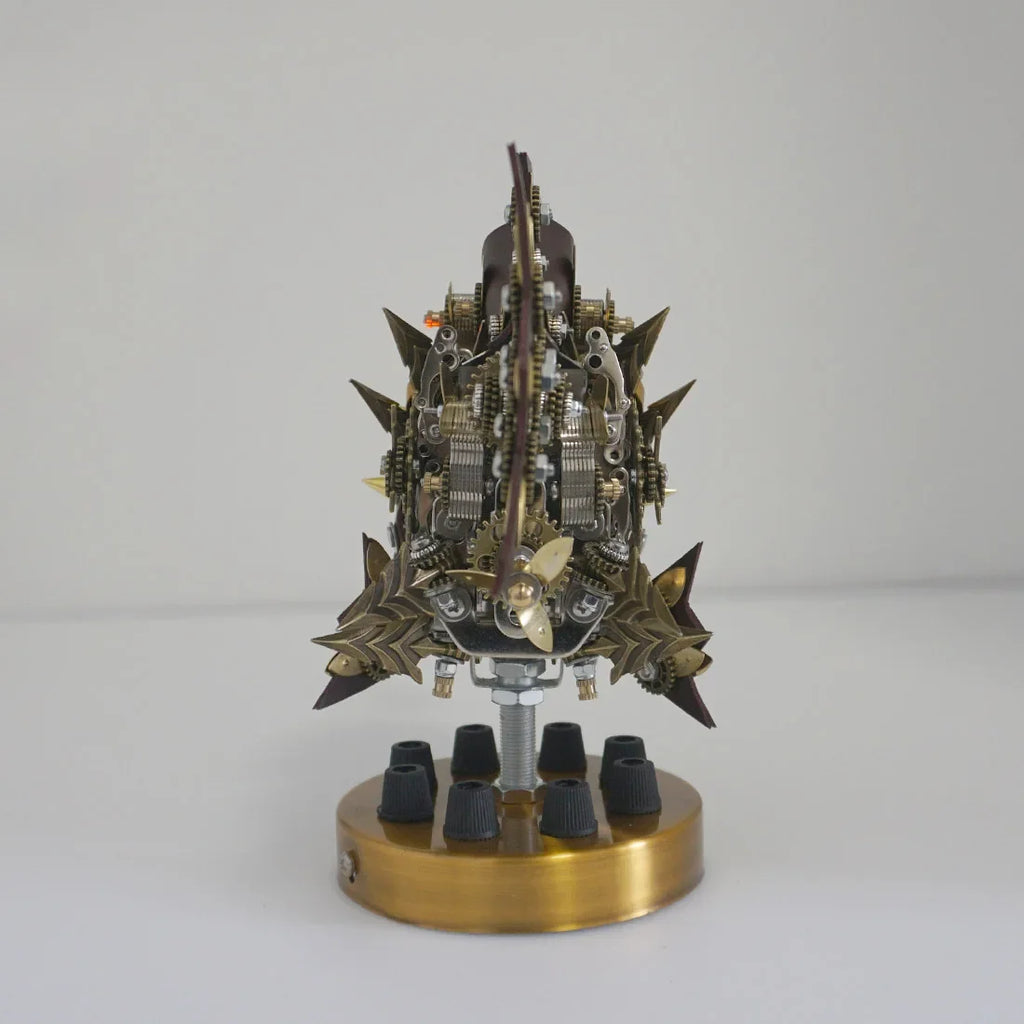 Conjunto DIY de Metal con forma de pez linterna para adultos, rompecabezas 3D de 700 Uds., Kits de modelos de Metal con diseño de pez angular, mecánico Steampunk
