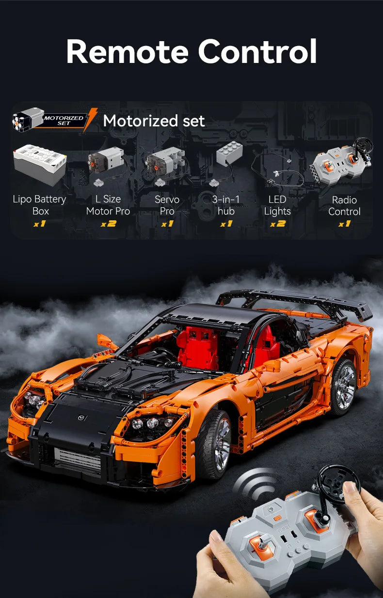 Cada 1:8 diseño MOC Artemy Zotov coche de carreras Mazda RX-7 RC