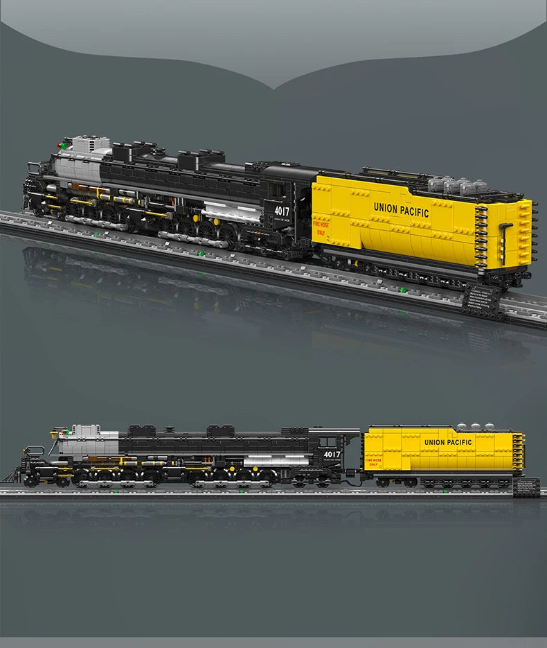 Mould King 12049 Tren de juguete técnico The Big Boy 4-8-8-4 locomotora