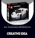 Mould King 10196, coches de juguete técnicos, coche de carreras deportivo Utopia blanco