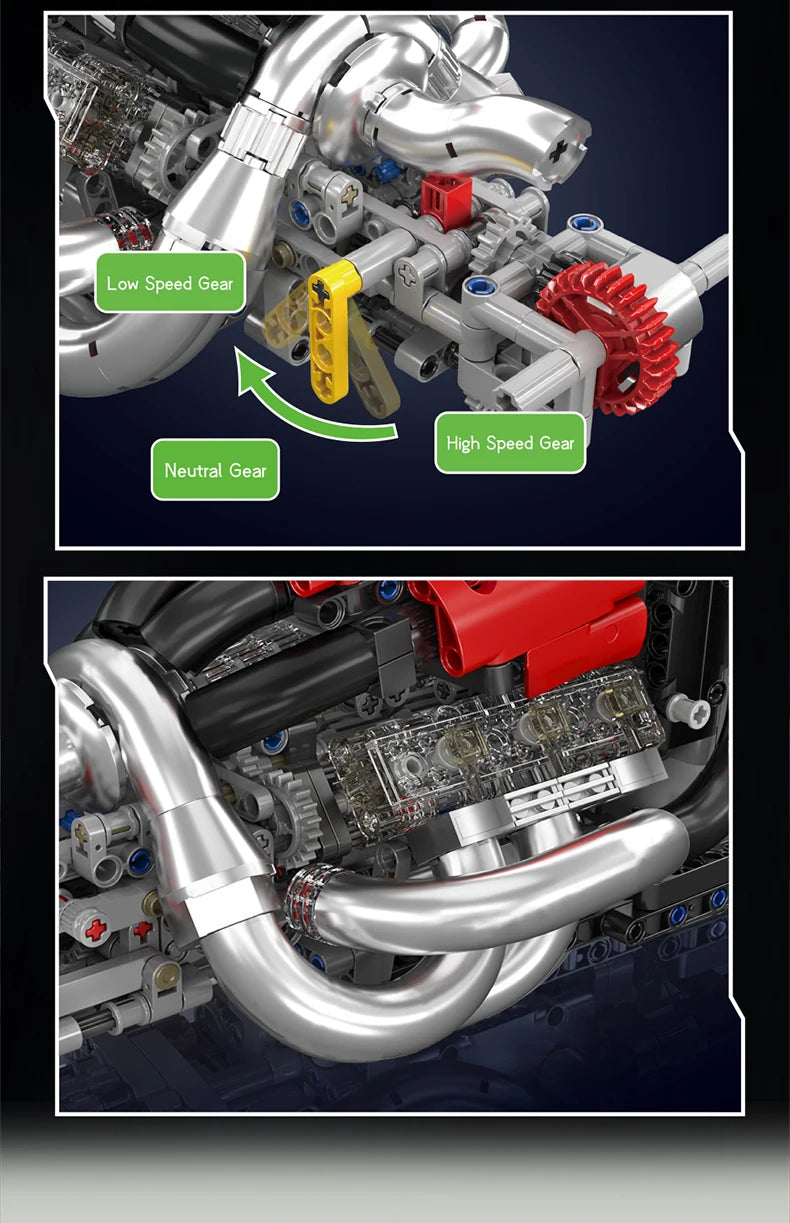 Mould King 10188 juguetes técnicos de motor de coche motorizado STR 13 Fórmula Uno bloques de construcción de motor juego de ladrillos