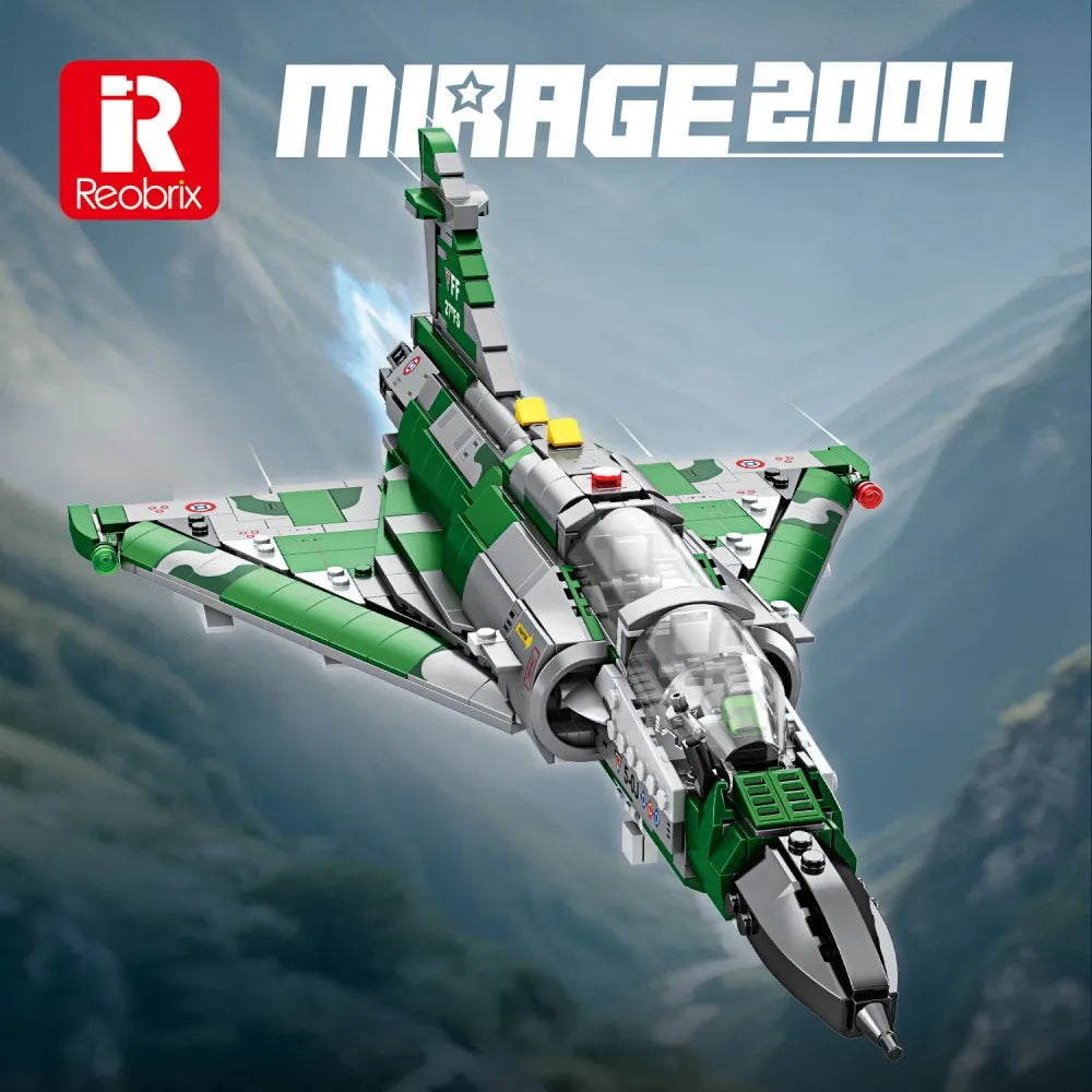 Bloques de construcción de Jet de combate Mirage 2000, modelo de avión militar