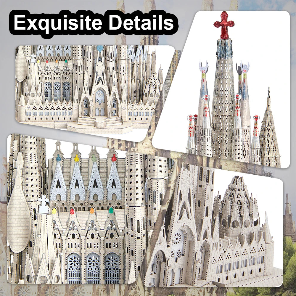 Piececool-rompecabezas de Metal 3D, Kits de construcción de modelos de La Sagrada Família