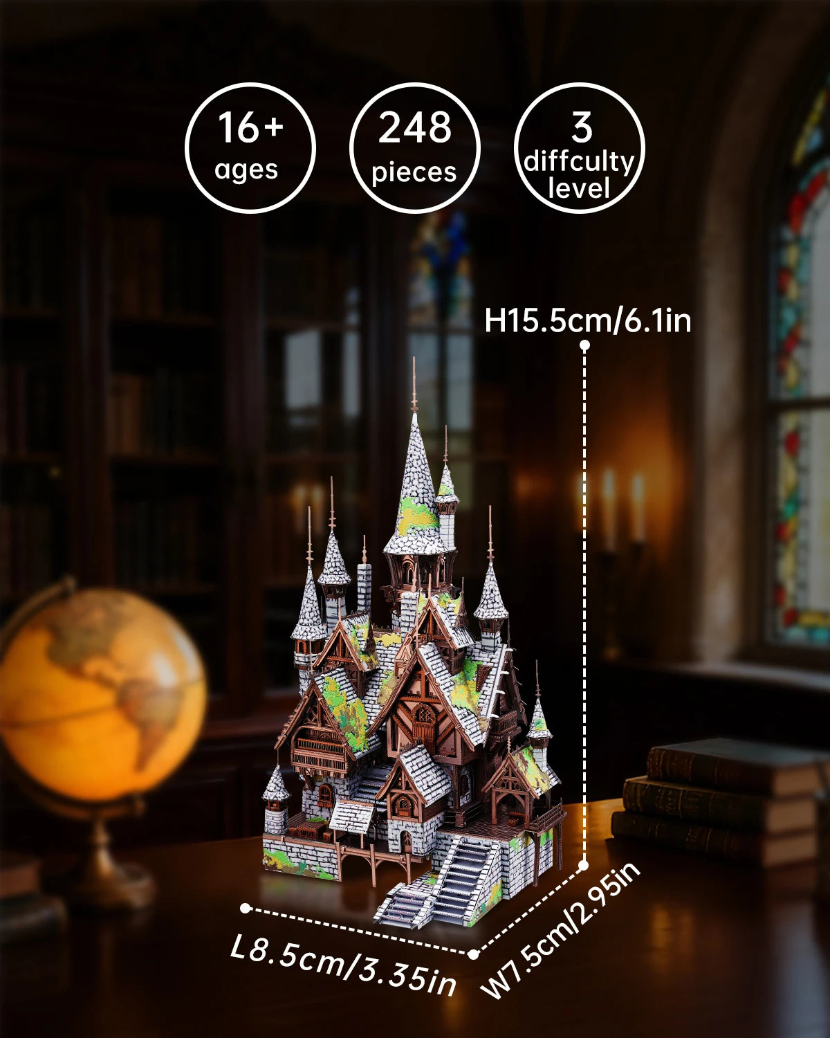 Rompecabezas 3D Piececool Castillo de los Elfos, Kits de Modelos Metálicos para Armar