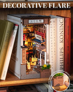 Robotime Sakura Wine Alley DIY Booknook con luces DIY casa de muñecas en miniatura Kit 3D rompecabezas de madera sujetalibros estantería decoración regalo