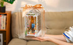 Robotime-Kit de construcción 3D de cobertizo de jardín para adultos, Kit de construcción de casa en miniatura con muebles y lámpara LED, rompecabezas
