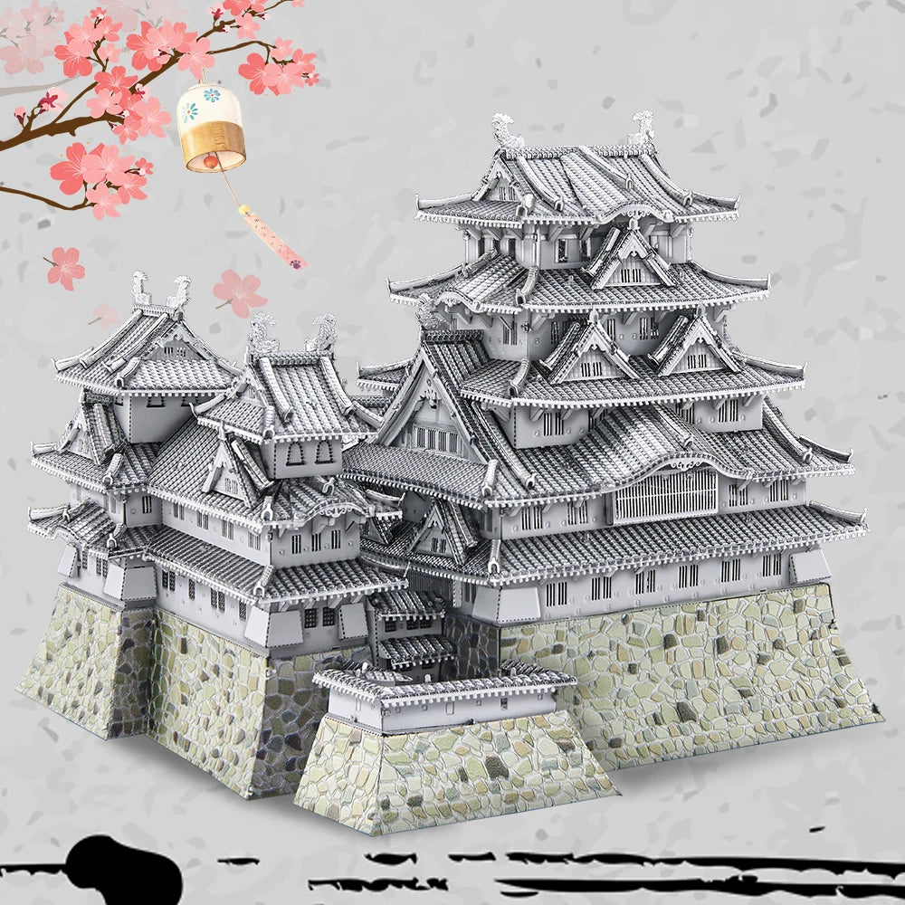 Piececool-rompecabezas de Metal 3D, Kits de modelos de ensamblaje de Castillo Himeji-jo