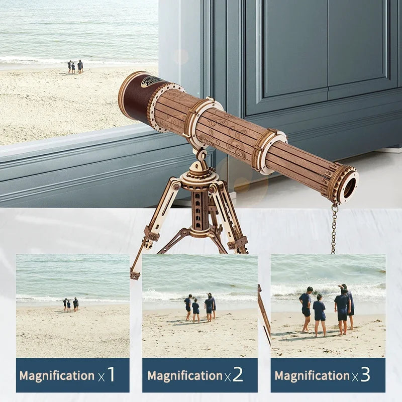 Robotime ROKR telescopio Monocular 3D juego de rompecabezas de madera juguetes de montaje para niños adolescentes adultos regalo de cumpleaños