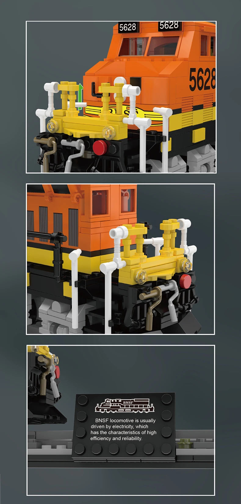Mould King 12041 Tren técnico de juguete, conjunto de bloques de construcción de locomotora del norte RC