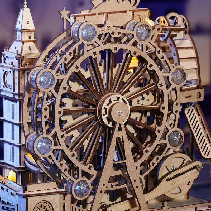 Robotime-rompecabezas de madera 3D, Kit de construcción de mármol, modelo de ciudad de Londres con luces, rompecabezas mecánico DIY para adultos y adolescentes