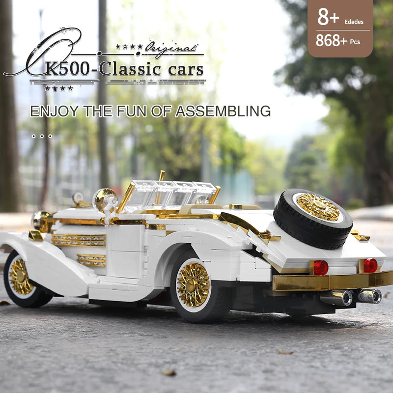 Mould King 10003, bloques de construcción de automóviles técnicos, conjunto de modelos de coches Vintage K500, juguetes de coche antiguo