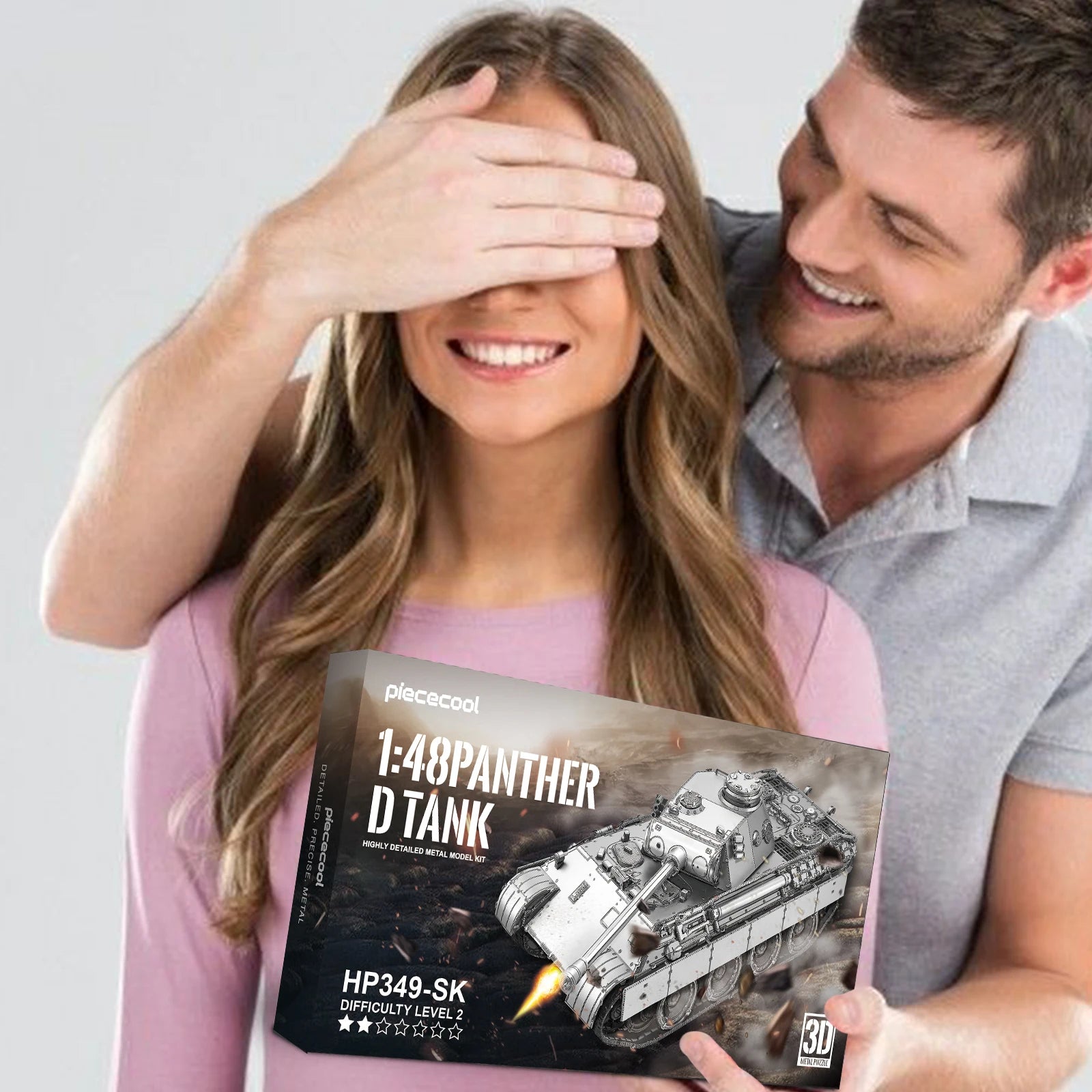 Piececool-rompecabezas de Metal 3D 1:48 Panther D, modelo de tanque