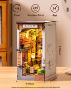 Robotime Sakura Wine Alley DIY Booknook con luces DIY casa de muñecas en miniatura Kit 3D rompecabezas de madera sujetalibros estantería decoración regalo
