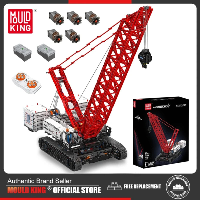 Mould King 17046 juguetes técnicos para coche, Wacker de Control remoto, grúa Crawer 16000, juego de bloques de construcción de ladrillos