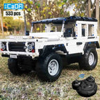Cada-bloques de construcción de coche a Control remoto para niños, juguete de ladrillos para armar coche SUV de ciudad, serie Defender