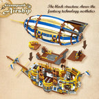 Bloques de Construcción Creativos JIESTAR, Modelo de Dirigible Steampunk, Ladrillos 3D, Barco Pirata de Caballeros