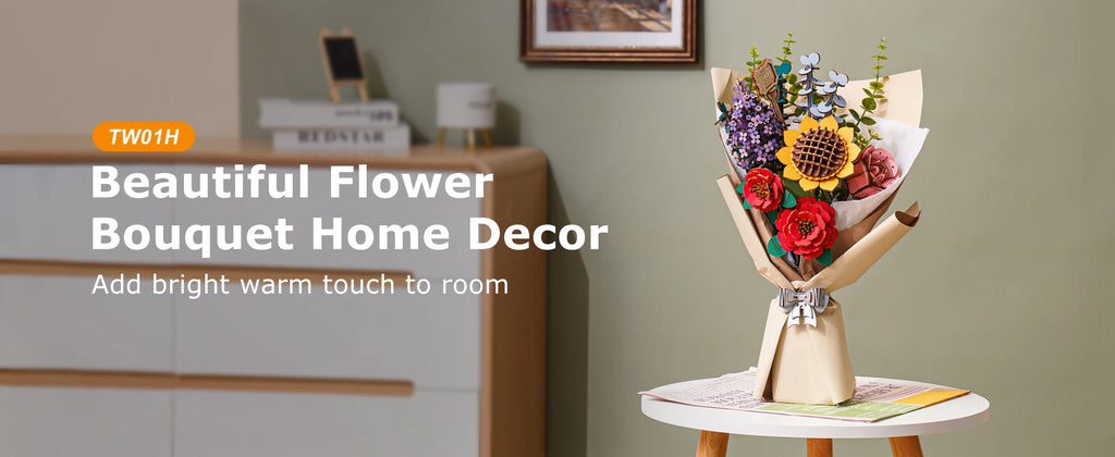 Robotime Rowood Ramo de flores de madera Rompecabezas de madera 3D Kits de manualidades de madera para adultos Decoración del hogar