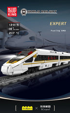 Mould King 12015 Tren técnico de juguete, locomotora RC Fuxing EMU