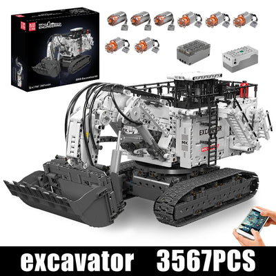 Mould King 17067, coches de juguete técnicos, excavadora RC 6060, bloques de construcción, camión de ingeniería