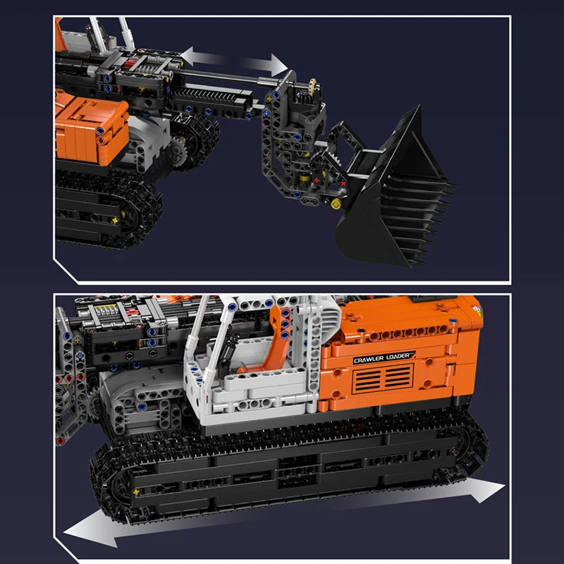 Mould King- ensamblaje de modelo de cargador motorizado, camión