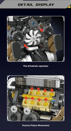 Mould King-bloques de construcción de piezas de coche técnico, motor W16 para BGT, supercoche