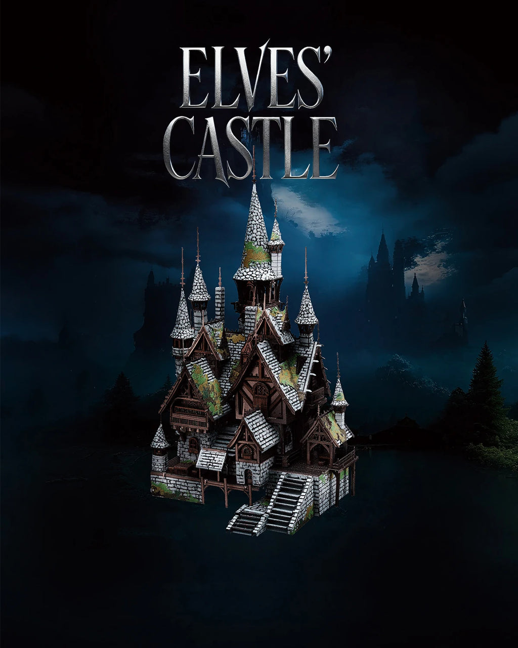 Rompecabezas 3D Piececool Castillo de los Elfos, Kits de Modelos Metálicos para Armar