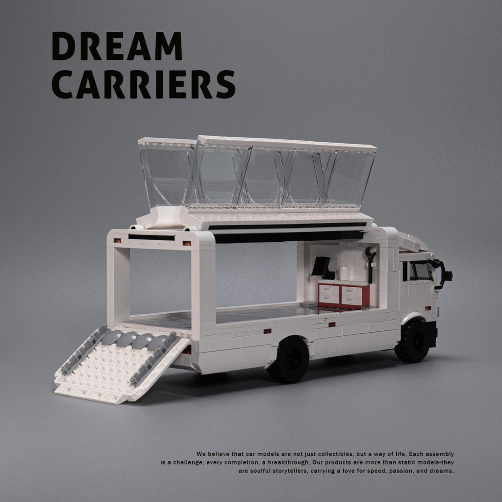 Bloques de construcción de camiones con remolque cerrado serie Dream Carrier F3, 830 Uds., PB8837
