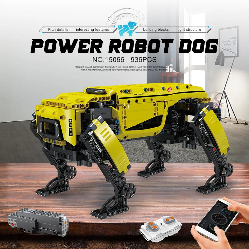 MOULD KING-Robot técnico motorizado de juguete modelo de perro grande de Boston Dynamics, AlphaDog, bloques de construcción 15066/15075