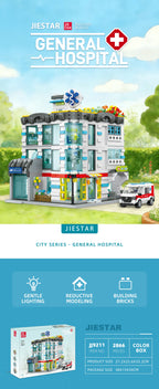 JIESTAR City Hospital Building Blocks Set, 2866 piezas de material ABS con luces LED