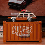 Bloques de construcción MOC Retro para camper, 457 Uds., con caja de exhibición de carro