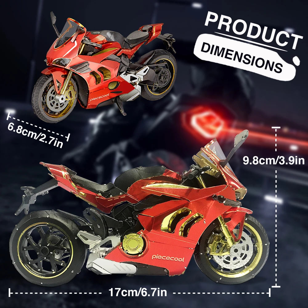 Piececool-rompecabezas de Metal 3D motocicleta III