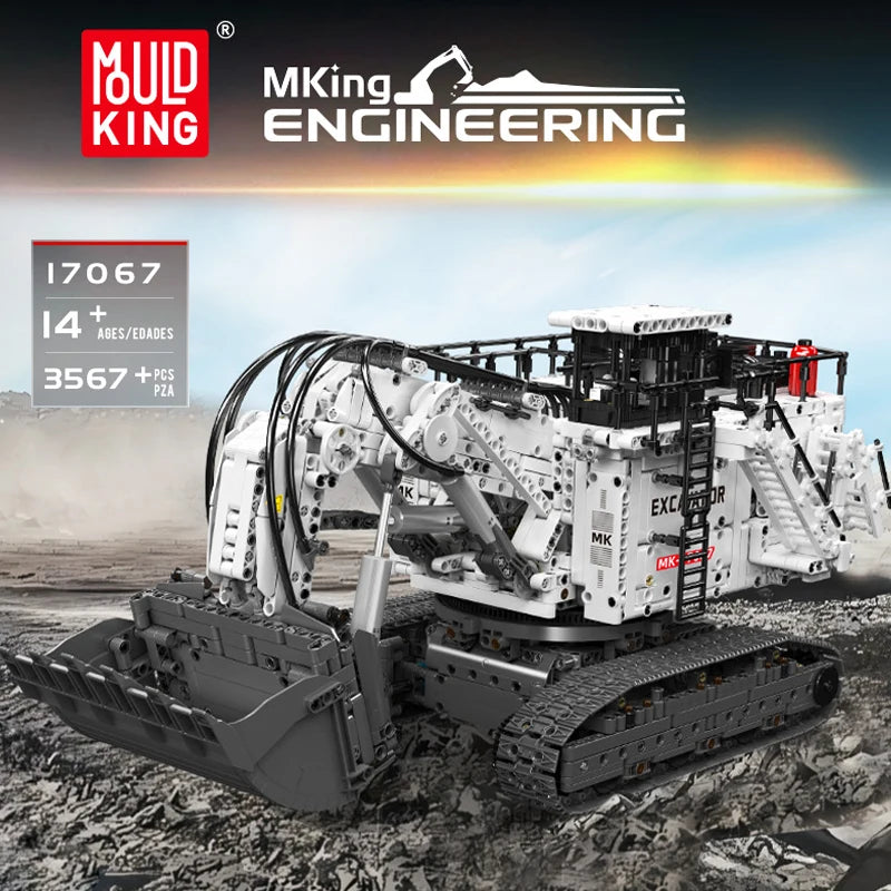 Mould King 17067, coches de juguete técnicos, excavadora RC 6060, bloques de construcción, camión de ingeniería