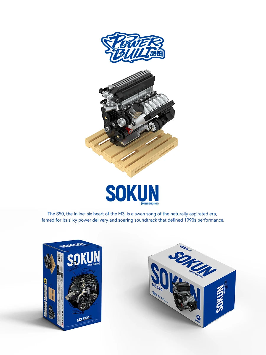 292 Piezas de Bloques de Construcción de Motor M3 S50 PB8869F, Superauto Técnico SOKUN