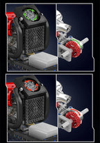 Mould King 10188 juguetes técnicos de motor de coche motorizado STR 13 Fórmula Uno bloques de construcción de motor juego de ladrillos