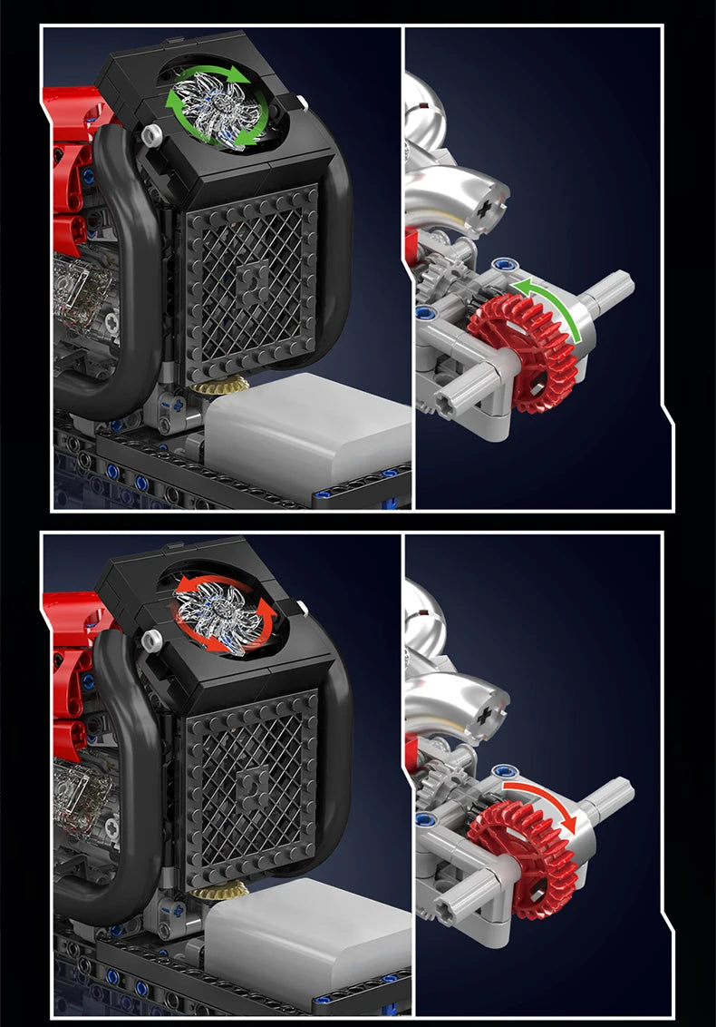 Mould King 10188 juguetes técnicos de motor de coche motorizado STR 13 Fórmula Uno bloques de construcción de motor juego de ladrillos