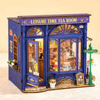 Robotime Rolife tiempo libre salón de té DIY Kit de casa de muñecas en miniatura manualidades pasatiempos increíble regalo para mujeres niños DG171