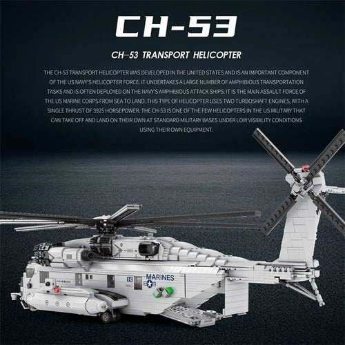 2193 Piezas, Bloques de Construcción del Helicóptero de Transporte CH-53E Sea Stallion, Modelo Militar