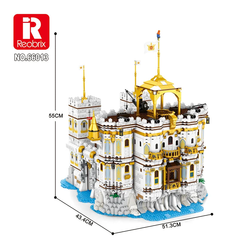 3752 Uds. Castillo Real europeo, bloques de construcción, escape de ciudad Medieval Vintage