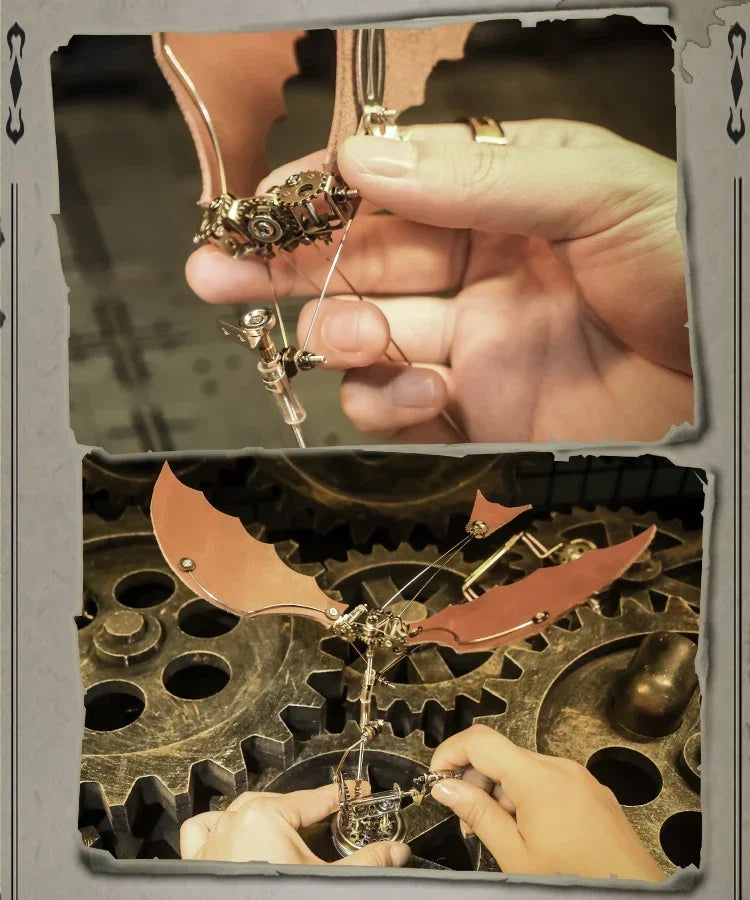 Rompecabezas 3D de ala de dragón, Kit de Metal, Kits de construcción de modelos Diy, montaje DIY, rompecabezas mecánicos Steampunk