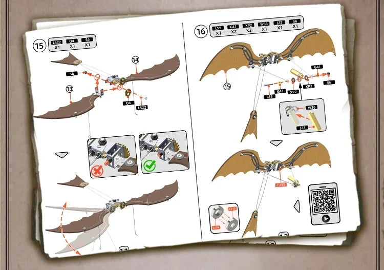 Rompecabezas 3D de ala de dragón, Kit de Metal, Kits de construcción de modelos Diy, montaje DIY, rompecabezas mecánicos Steampunk