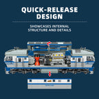 Jiestar JJ9259 Locomotora Diésel TEP70 Tren Ferroviario con Luz, Kit de Construcción de Modelos
