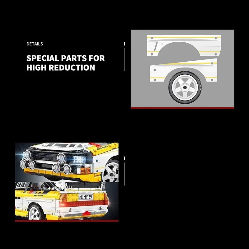 3887 Uds. Deporte Quattro S1 grupo B 1984 bloques de construcción velocidad técnica vehículo de carreras