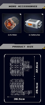 Mould King-juego de ensamblaje de motor V8, F488 supercoche