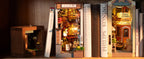 Robotime Sakura Wine Alley DIY Booknook con luces DIY casa de muñecas en miniatura Kit 3D rompecabezas de madera sujetalibros estantería decoración regalo
