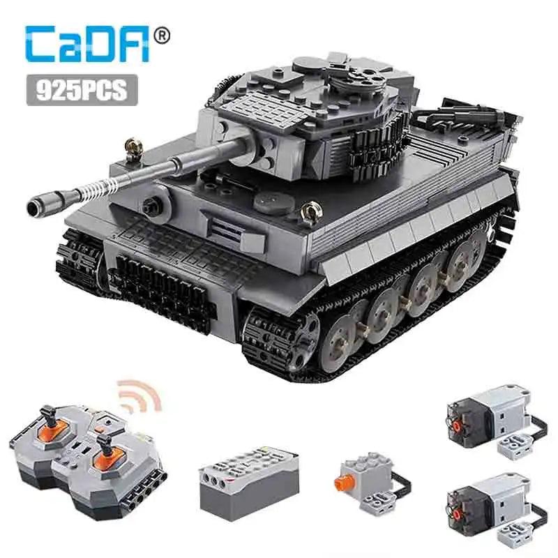 Cada 925 Uds ciudad Control remoto Ww2 ejército militar tigre tanque de bloques de construcción ladrillos RC vehículo