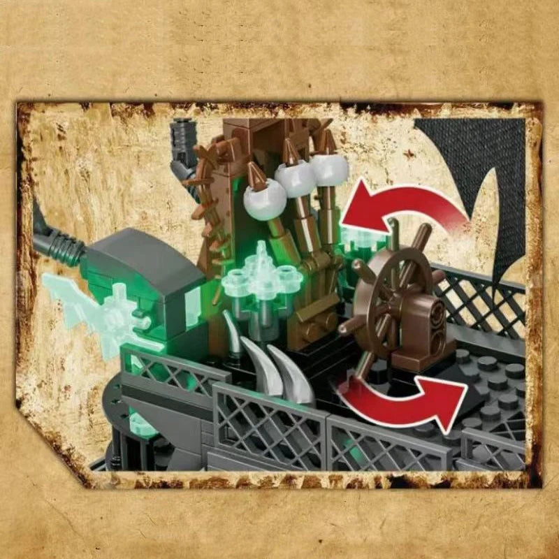 Juego de bloques de construcción de barco fantasma