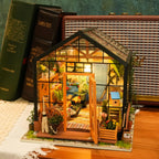 Robotime Mini casa verde Casa de flores de Cathy Casa de muñecas DIY Kit de muebles en miniatura de madera con LED Los mejores regalos de cumpleaños