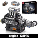 Mould King 10206, pieza técnica de coche, juguetes, coche deportivo motorizado MCL V8, bloques de construcción de motor