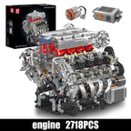 Mould King-juego de ensamblaje de motor V8, F488 supercoche